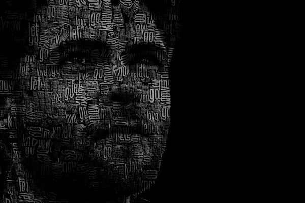Portrait von Passenger bestehend aus Wörter von Songtexten.